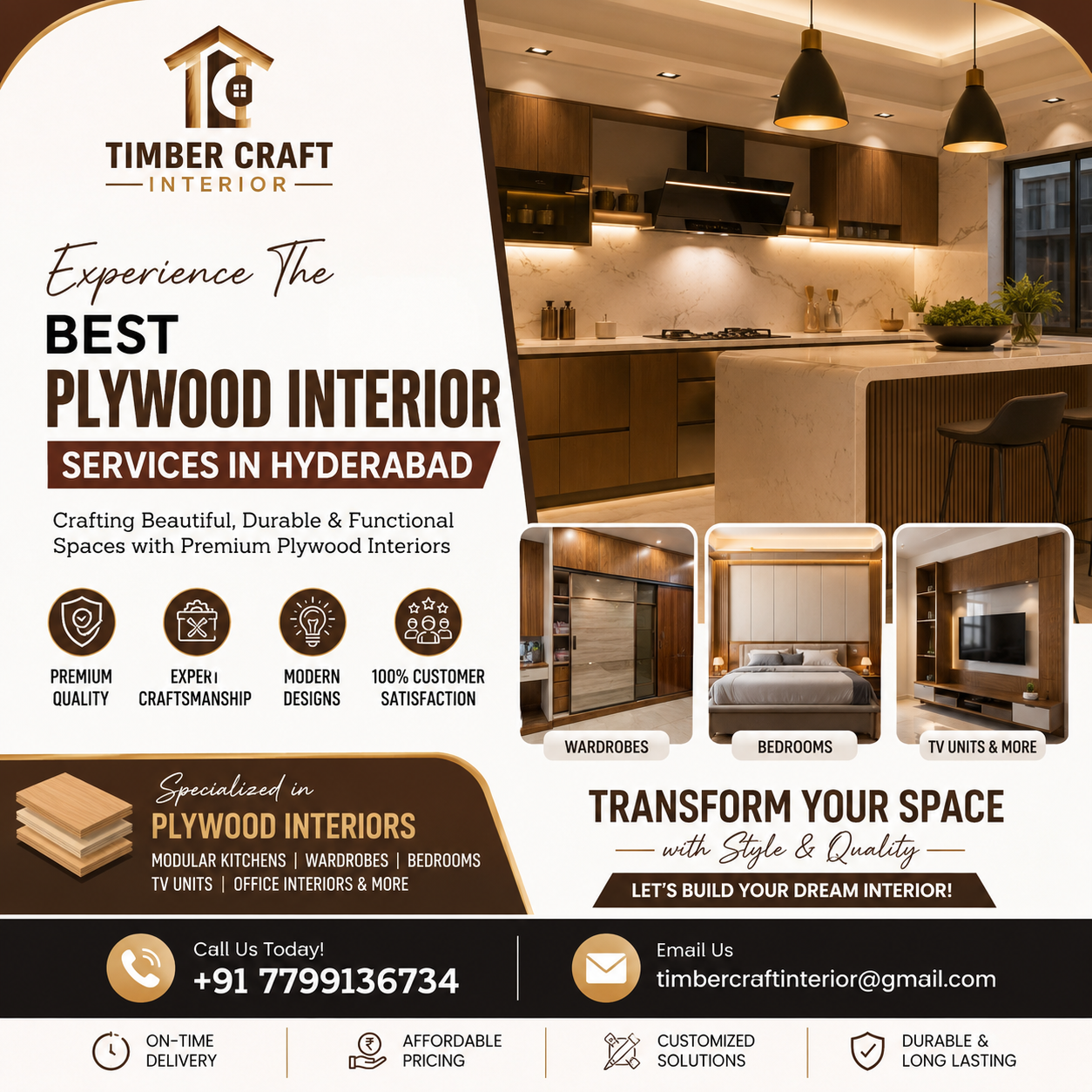  5 Best Plywood Interior Services in Hyderabad: Transform Your Home with Timeless Elegance