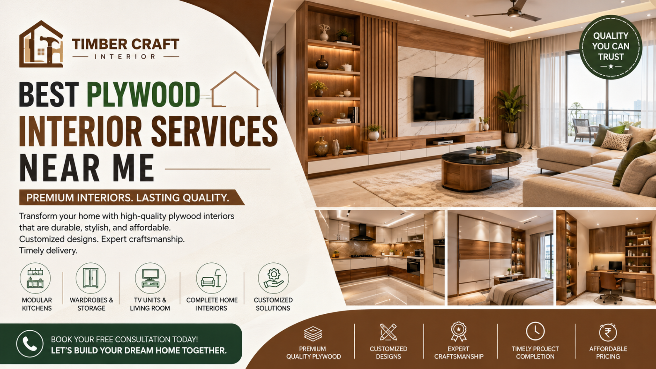 best plywood interior services near me