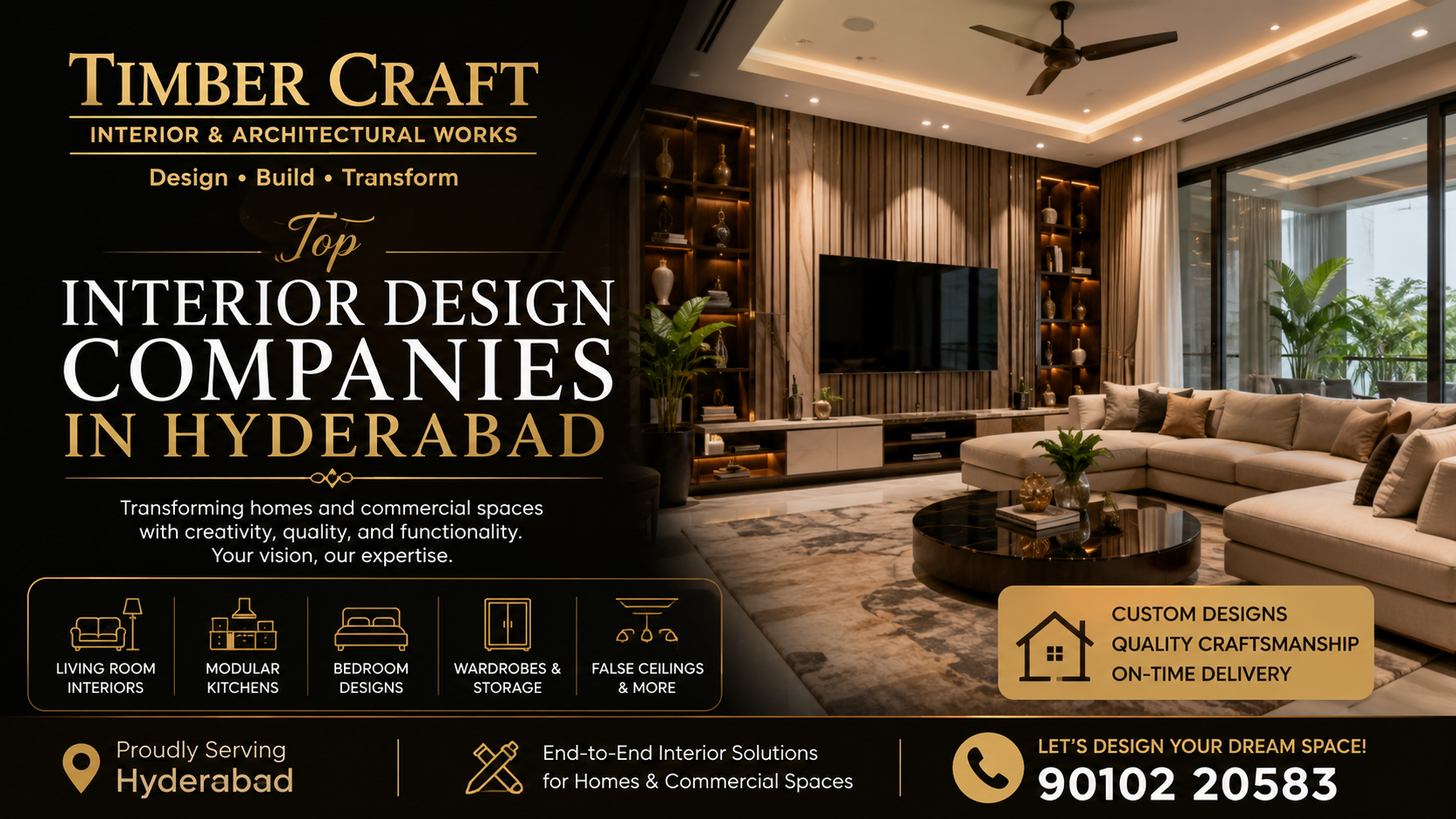  Interior Design Companies in Hyderabad: Transform Your Dream Space with Timber Craft Interior